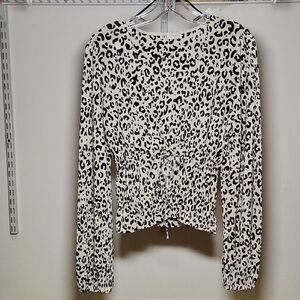 Zara | Black and White Animal Print Blouse | S